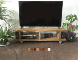 Tv Stand With Castor Wheels, Handmade Large Smart Console