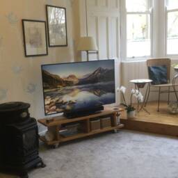Tv Stand With Castor Wheels, Handmade Large Smart Console - thumbnail 2