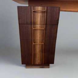 Handmade Cherry & Walnut Desk Mid-Century Modern Wood Desk With Dovetail Drawers - thumbnail 2