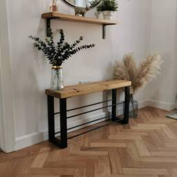 Shoe Rack Bench, Bench Shoe Rack, Storage, Hallway Seat, Porch, Seated Metal, Wood. With Rack - thumbnail 3