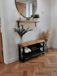 Shoe Rack Bench, Bench Shoe Rack, Storage, Hallway Seat, Porch, Seated Metal, Wood. With Rack
