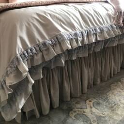 Ruffle Duvet Cover Cotton Lace Ruffled Queen King Bridal Shabby Chic Bedding Nurdanceyiz - thumbnail 2