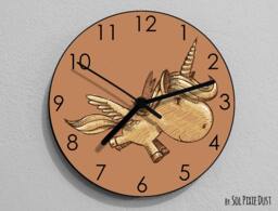 Unicorn Hand Draw Wall Clock - Kids Nursery Room, Teens Baby Room
