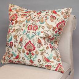 Traditional Style Morris Tapestry Xl Cushion. Birds & Trailing Flowers. 23X23 - thumbnail 1
