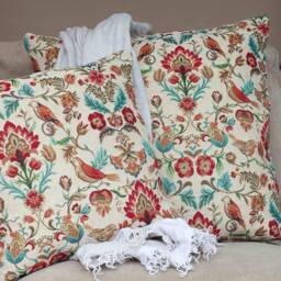 Traditional Style Morris Tapestry Xl Cushion. Birds & Trailing Flowers. 23X23 - thumbnail 3