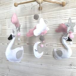 Mobile Baby, Swan, Cradle Girl, Princess, Toy Awakening, Baby Room Decoration - thumbnail 3