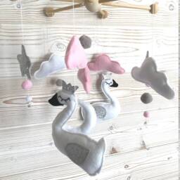 Mobile Baby, Swan, Cradle Girl, Princess, Toy Awakening, Baby Room Decoration - thumbnail 2