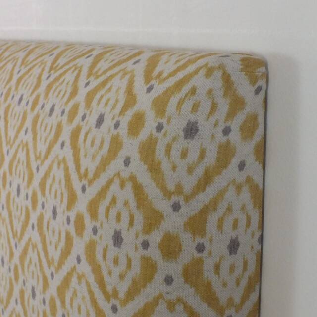 Upholstered Headboard in Mustard Yellow Ikat Fabric - Single Double King Size - image 1