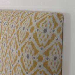 Upholstered Headboard in Mustard Yellow Ikat Fabric - Single Double King Size - thumbnail 1