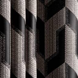 striped Patterned Curtains Modern Black Gray Bedroom Drape - thumbnail 2