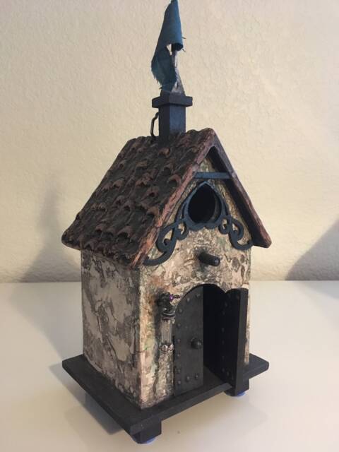 stucco Spirit - Angel House.mixed Media By Tazz. Created To Let Your Angels Know They Are Welcome.genuine Angelite Bead Included - image 1