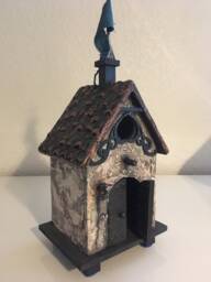stucco Spirit - Angel House.mixed Media By Tazz. Created To Let Your Angels Know They Are Welcome.genuine Angelite Bead Included - thumbnail 1