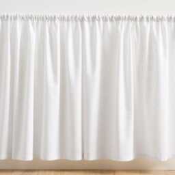 White Linen Cafe Curtain Softened Window Valance - thumbnail 3