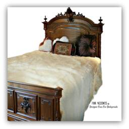 Luxury White Faux Fur Bedspread, Plush Loft Design - thumbnail 2
