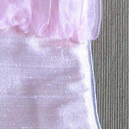 "Shell Pink Silk Shantung Christmas Stocking-""Anna" - thumbnail 3