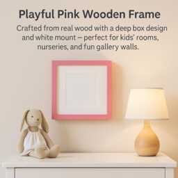 Natural Wood Photo Frame Deep Box Style With White Mount - thumbnail 3