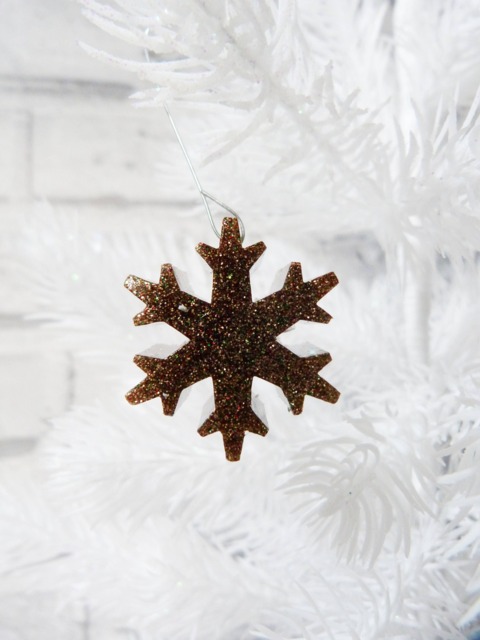 Glitter Resin Snowflakes Funky Christmas Tree Ornaments - Set Of 6 - image 1