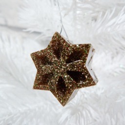 Glitter Resin Snowflakes Funky Christmas Tree Ornaments - Set Of 6 - thumbnail 3