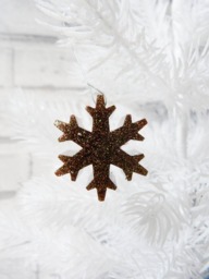 Glitter Resin Snowflakes Funky Christmas Tree Ornaments - Set Of 6