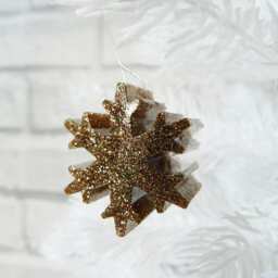 Glitter Resin Snowflakes Funky Christmas Tree Ornaments - Set Of 6 - thumbnail 2
