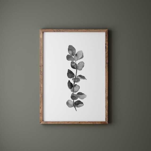 Black & White Eucalyptus Print Botanical Wall Art - image 1
