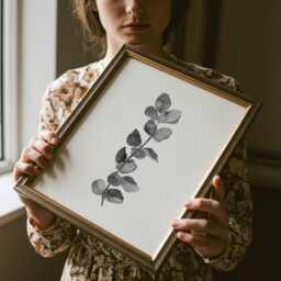 Black & White Eucalyptus Print Botanical Wall Art - thumbnail 3