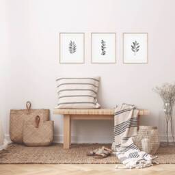 Black & White Eucalyptus Print Botanical Wall Art - thumbnail 4