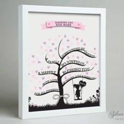 Blossom Tree Blessing Frame, Christening Gift, Naming Day, Baby Shower, Day Goddaughter Grandparent Gift - thumbnail 2