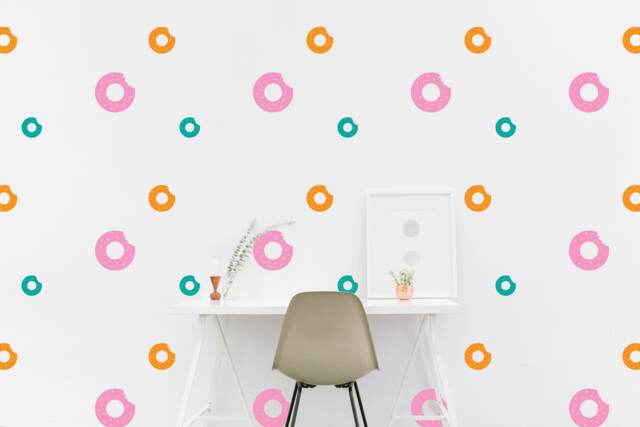 Donut Wall Decal Pattern Kids Room Donuts Wall Sticker Living Bedroom Wallpaper Vinyl Decals Stickers Home Decor - image 1