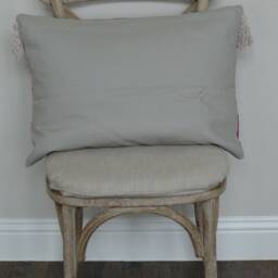 17x24 The Widow's Mite Project Spring Collection Pink & Grey Plaid Tasseled Lumbar Pillow Cover - thumbnail 3