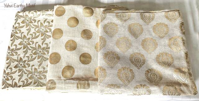 "Exclusive Metallic Print Curtains Gold Foil Print Cotton Luxurious Drapes Window Covers Home Decor 43"" X 90" - image 1
