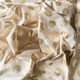 "Exclusive Metallic Print Curtains Gold Foil Print Cotton Luxurious Drapes Window Covers Home Decor 43"" X 90" - thumbnail 4