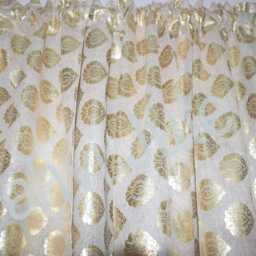 "Exclusive Metallic Print Curtains Gold Foil Print Cotton Luxurious Drapes Window Covers Home Decor 43"" X 90" - thumbnail 2