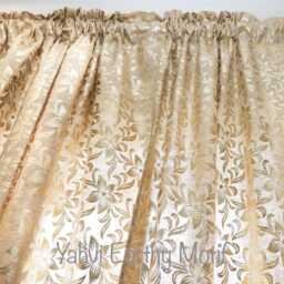 "Exclusive Metallic Print Curtains Gold Foil Print Cotton Luxurious Drapes Window Covers Home Decor 43"" X 90" - thumbnail 3