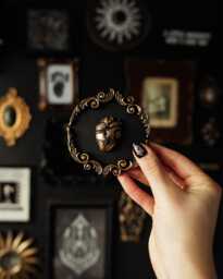 Ornate Human Heart Gap Filler For Goth Gallery Walls/Handmade Gothic Wall Decor Witchy Dark Academia Gift Morbid Mini Sculpture