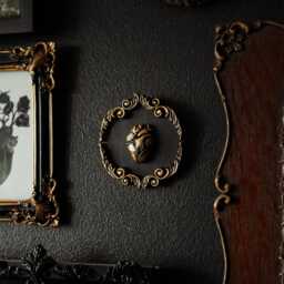 Ornate Human Heart Gap Filler For Goth Gallery Walls/Handmade Gothic Wall Decor Witchy Dark Academia Gift Morbid Mini Sculpture - thumbnail 2