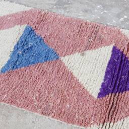 Geometric Colorful Wool Runner Rug Moroccan Berber Hallway Rug - thumbnail 3