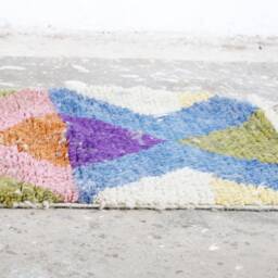 Geometric Colorful Wool Runner Rug Moroccan Berber Hallway Rug - thumbnail 2