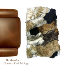 Patchwork Faux Fur Rug - Handmade Animal Friendly Accent - thumbnail 3