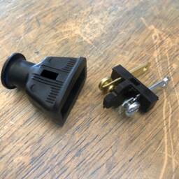 2 Prong Electrical Plug - Black Polarized Male Plug Connector- Top Quality Supplies For Diy Lighting, Lamps, Pendants, Rewiring - thumbnail 2