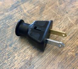 2 Prong Electrical Plug - Black Polarized Male Plug Connector- Top Quality Supplies For Diy Lighting, Lamps, Pendants, Rewiring - thumbnail 1