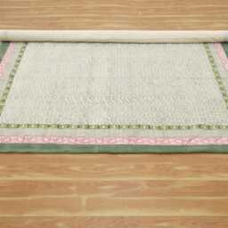 Handmade Block Printed Cotton Area Rug Boho Hallway Runner - thumbnail 3