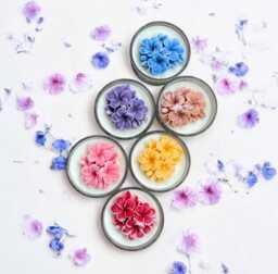 3D Flower Soy Wax Candle Set Scented Floral Decor, Thank You Gift - thumbnail 1
