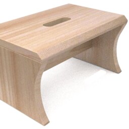Stool Made Of Wood, Hardwood, Beech, Stable & Tip-Proof, Oiled New - thumbnail 3