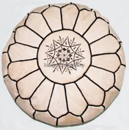 "Handmade Leather Moroccan Pouf Unstuffed Ottoman Footstool - 20""x12"