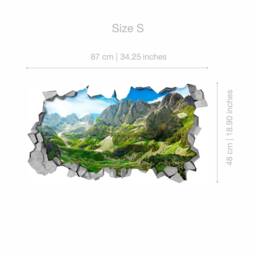 Green Mountains - Wall Decal 3D Wallpaper Wall Decals Printed Art Sticker Sku Gm3Dm - thumbnail 3