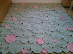 Handmade Wool Rug Circle Crochet Design, Custom Color & Size - thumbnail 1