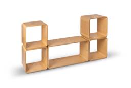 Wooden Sideboard Cabinet Bookcase Bookshelf 120x120x30 cm Scleica Modular System Japandi Mid Century Modern Free Shipping