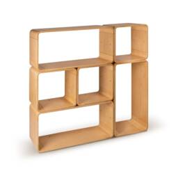Wooden Sideboard Cabinet Bookcase Bookshelf 120x120x30 cm Scleica Modular System Japandi Mid Century Modern Free Shipping - thumbnail 3