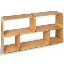 Wooden Sideboard Cabinet Bookcase Bookshelf 120x120x30 cm Scleica Modular System Japandi Mid Century Modern Free Shipping - thumbnail 2